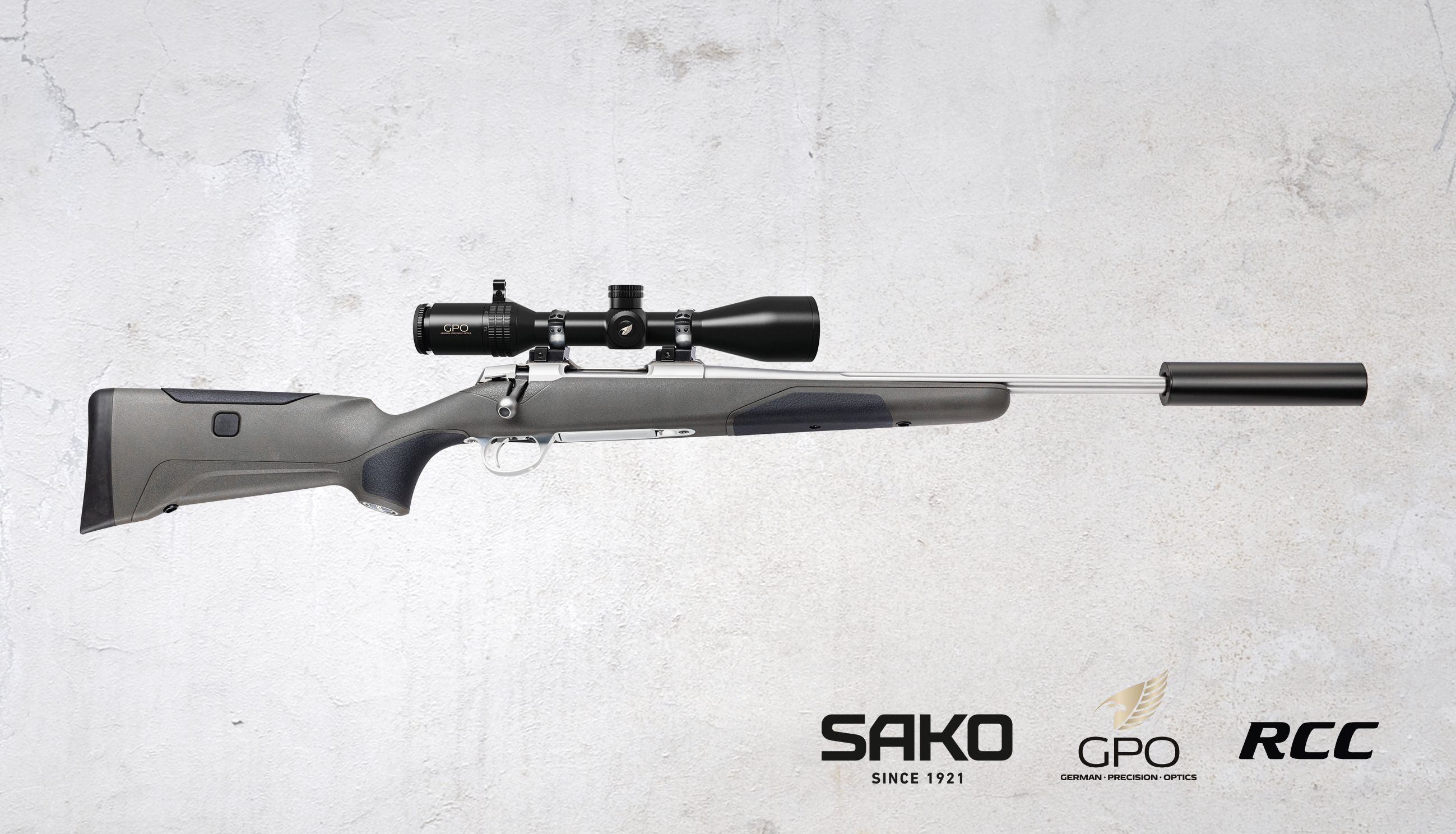 Paket Sako 90 Finnlight, GPO 6X 2-12x50i, Ljuddämpare