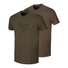Härkila T-shirt Djurmotiv 2-pack Grön/Brun